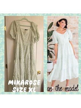 Mikarose ‘The Drew’ Small Floral Spring Easter Maxi Dress - size XL